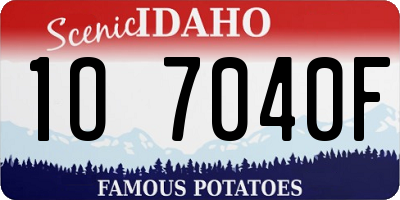 ID license plate 1O7040F