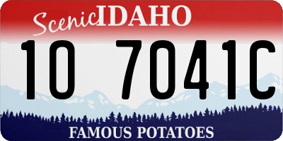ID license plate 1O7041C