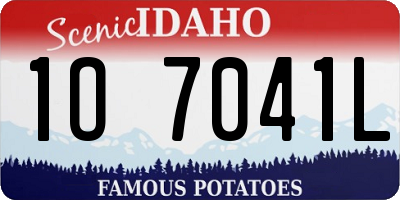 ID license plate 1O7041L