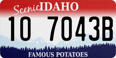ID license plate 1O7043B
