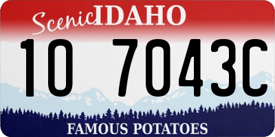 ID license plate 1O7043C