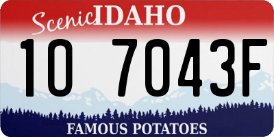 ID license plate 1O7043F