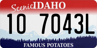 ID license plate 1O7043L