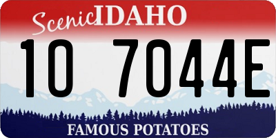 ID license plate 1O7044E