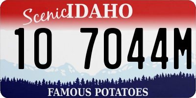 ID license plate 1O7044M