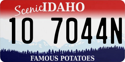 ID license plate 1O7044N