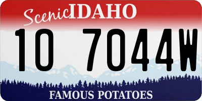 ID license plate 1O7044W