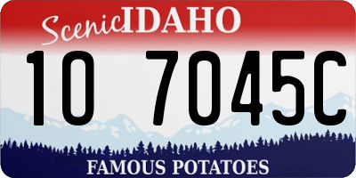 ID license plate 1O7045C
