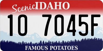 ID license plate 1O7045F