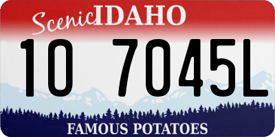 ID license plate 1O7045L