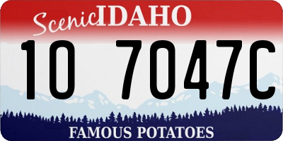 ID license plate 1O7047C