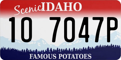 ID license plate 1O7047P