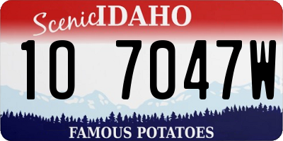 ID license plate 1O7047W
