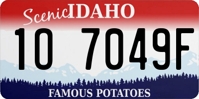 ID license plate 1O7049F