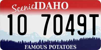 ID license plate 1O7049T