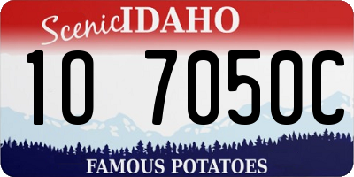 ID license plate 1O7050C