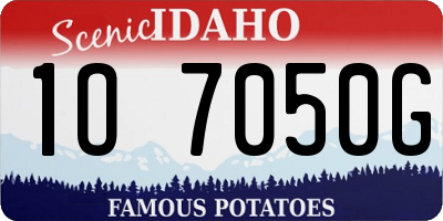 ID license plate 1O7050G