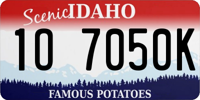 ID license plate 1O7050K