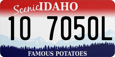 ID license plate 1O7050L