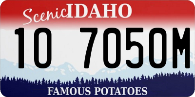 ID license plate 1O7050M