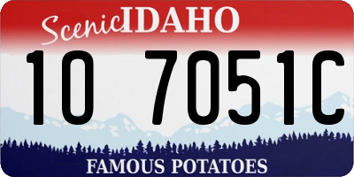 ID license plate 1O7051C