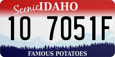 ID license plate 1O7051F