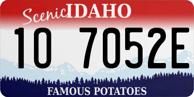 ID license plate 1O7052E