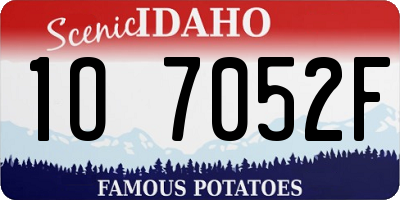 ID license plate 1O7052F