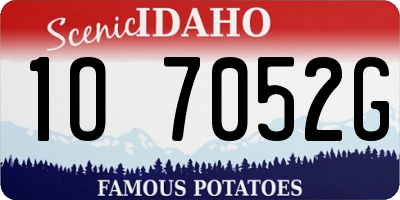 ID license plate 1O7052G