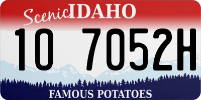 ID license plate 1O7052H