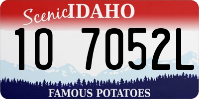 ID license plate 1O7052L