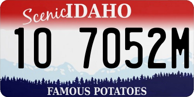 ID license plate 1O7052M