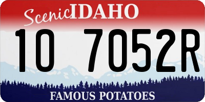 ID license plate 1O7052R
