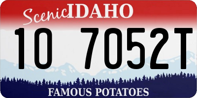 ID license plate 1O7052T