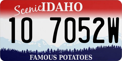 ID license plate 1O7052W