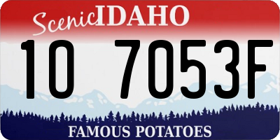ID license plate 1O7053F