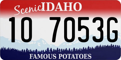 ID license plate 1O7053G