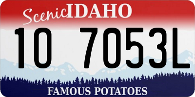 ID license plate 1O7053L