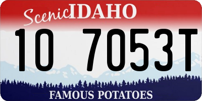 ID license plate 1O7053T