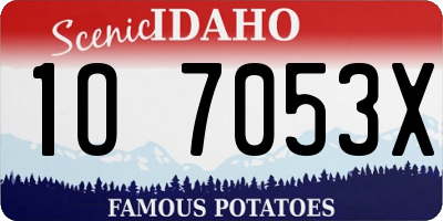 ID license plate 1O7053X