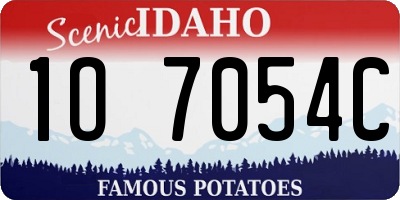 ID license plate 1O7054C