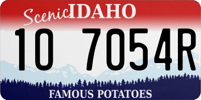 ID license plate 1O7054R