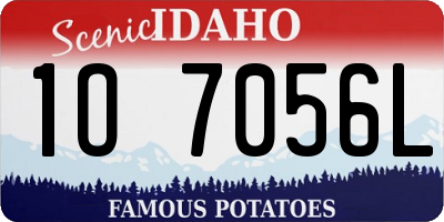 ID license plate 1O7056L