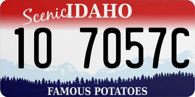 ID license plate 1O7057C