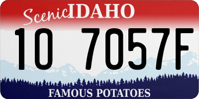 ID license plate 1O7057F