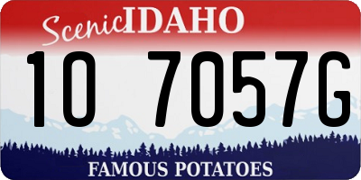 ID license plate 1O7057G