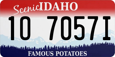 ID license plate 1O7057I