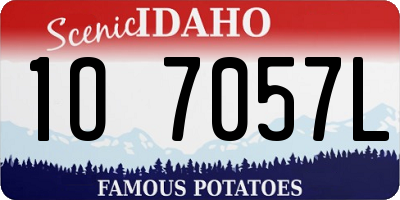 ID license plate 1O7057L