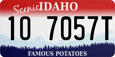 ID license plate 1O7057T