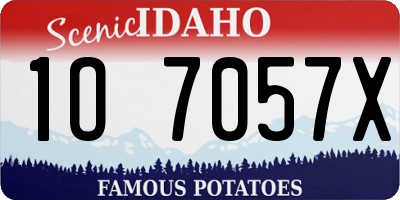 ID license plate 1O7057X